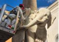 Roma, Elefante di Bernini restaurato dopo distacco della zanna